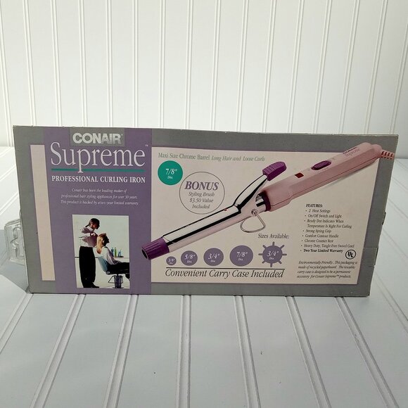 CONAIR Curling Iron Supreme Professional CD38B Pink Purple 1992 Vintage NEW - Picture 16 of 16